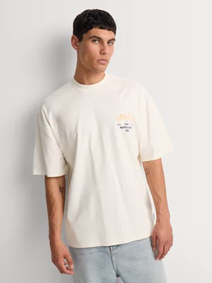 Relay Jeans Men's Oversized Premium Cotton Milk T-Shirt