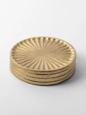 AH Sun Ray Metal Coaster Set of 4 Gold