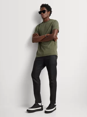 Relay Jeans Men's Skinny Coated Black Denim