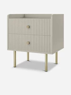 Self Assembly Unfold Heidi Pedestal L/Butter W/ Gold Legs