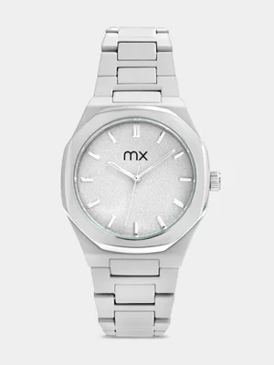 MX Silver & Grey Plated Grey Dial Matte Bracelet Watch 