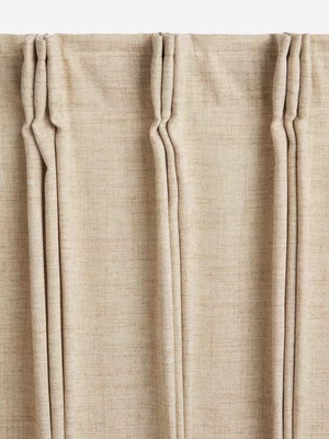 Jet Home Natural Basket Weave Taped Curtain