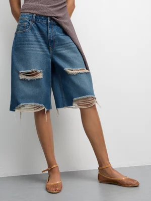 The FIX Women's Tinted Wash Bermuda Denim Short