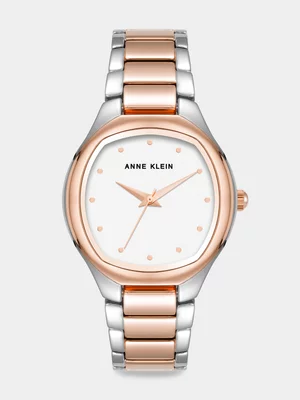Anne Klein Rose Plated Two-Tone Bracelet Watch