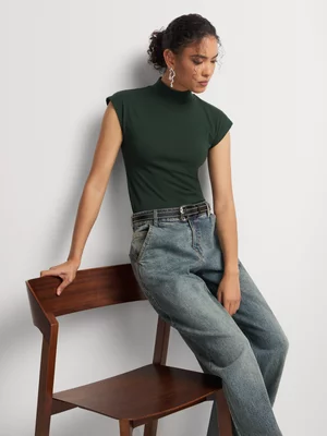 Highneck Extended Shoulder Top