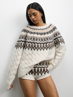 The FIX Women's Milk Co-Ord Knit Jumper 