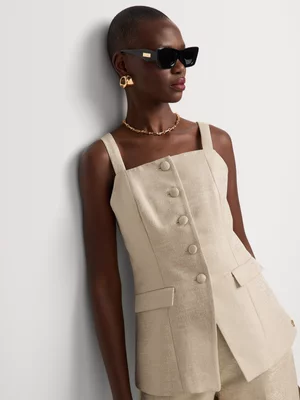 Luella Slub Square Neck Waistcoat