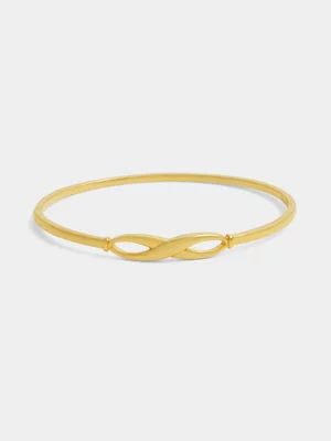 14ct Gold Plated Infinity Hinged Bangle 