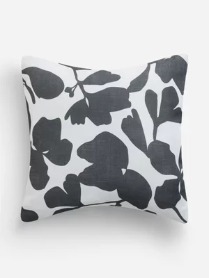 Jet Home Black Oyster Bold Floral Cushion