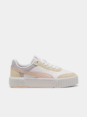Junior Puma Carina Mia White/Pink Sneakers