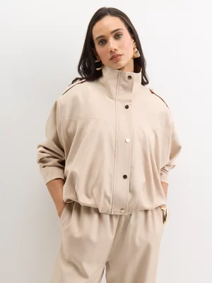 Exact Women's Stone Suiting Funnel Neck Bubble Bomber Jacket  