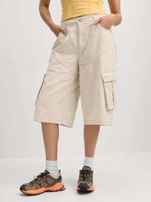 Women's Cotton On Beige Long Cargo Jort