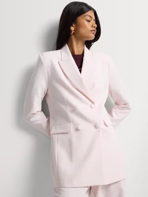 Slim Waist Covered Buttons Blazer