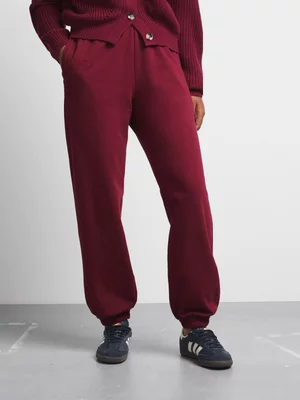 Women's Canvas Sweat Pants Burgundy