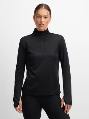 TS Womens Nova 1/4 Zip Black Top