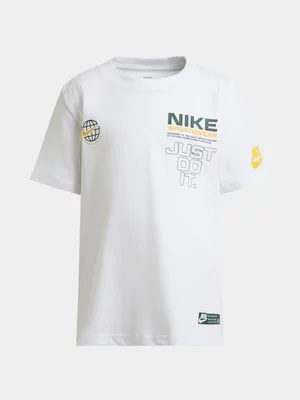 Nike Toddler Boys Globe Graphic White Tee