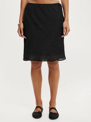 Women's Cotton On Black Layla Midi Slip Skirt