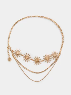 The FIX Women's Gold Sun Chain Belt