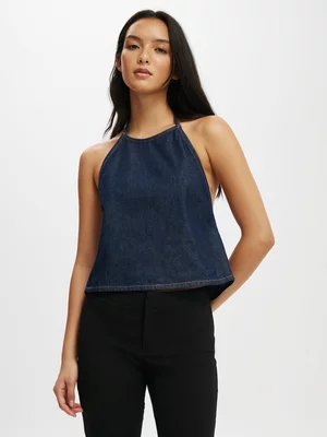 Women's Cotton On Blue Ali Denim Halter Top
