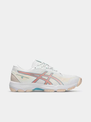 ASICS Womens Gel-Netburner Academy 10 White/Gold Netball Shoes