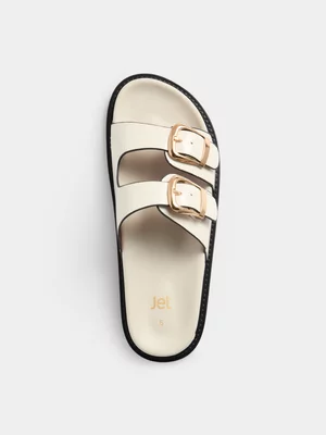 Jet Women’s Pearl White Buckle Sandal