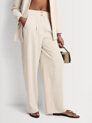Co-Ord Double Button Pleated Wide Leg Pants