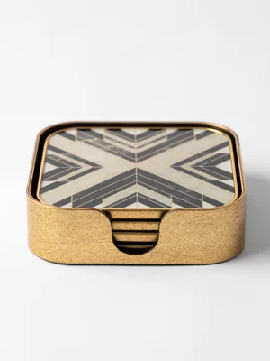 Chevron Coaster Set of 4 Black