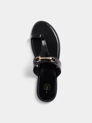 FF Toe Post Gold Trim Sandals