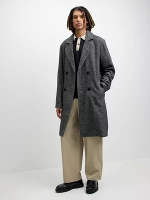 Exact Men's Black Melton Coat 