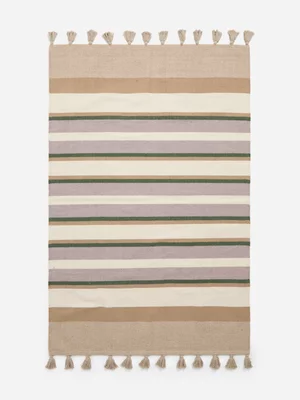 Jet Home Green Stripe Tisso Cotton Rug 