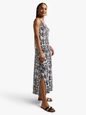Exact Women's Black & White Strappy Maxi Dress