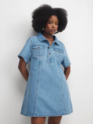 The FIX Women's Light Wash Mini Denim Dress