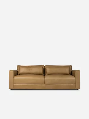 Harlow 3 Seater Leather Couch Mushroom