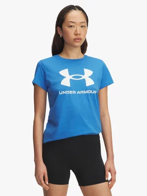 Under Armour Womens Rival Logo Atlantis Blue/White Tee