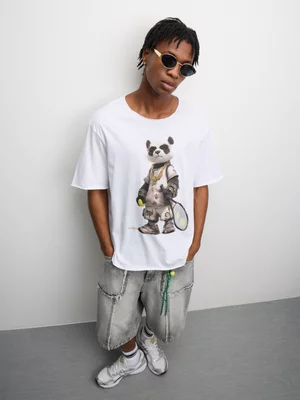 The FIX Men's White Tennis Panda Top