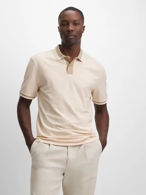 Jet Men's Ecru Tipped Polo Golfer