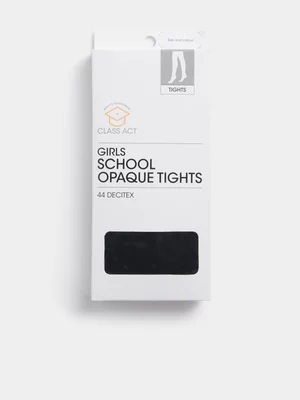 Jet Girls Black Opague School Tights XL
