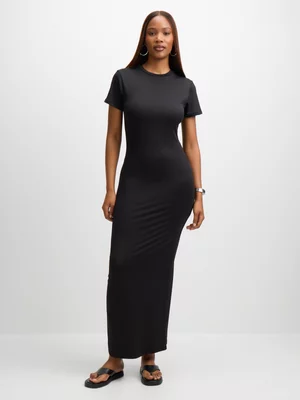 Exact Women's Black Bodycon Maxi Dress 