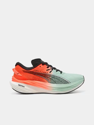 Puma Womens Deviate Nitro 3 Hyrox Mint/Red Running Shoes 