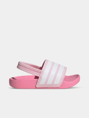 adidas Junior Infant Adilette Estrap Pink Slides 