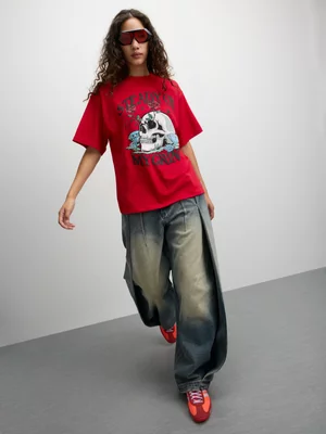 Redbat Women's Steady On My Grind Red T-Shirt