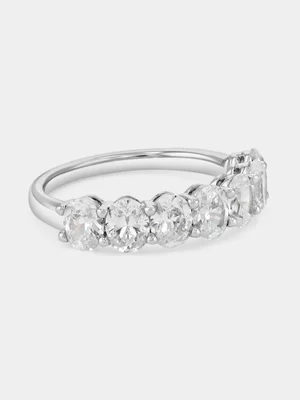 White Gold 1.80ct Lab Grown Diamond Oval Half Eternity Ring  