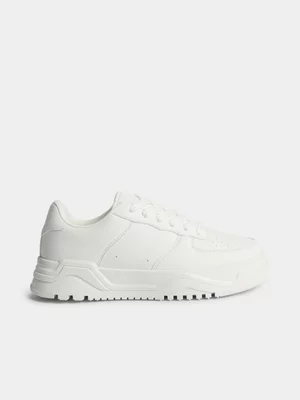 Jet Teen Boys White Pin Punch Sneaker