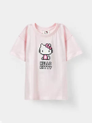 Cotton On Kids Girl Pink Hello Kitty Drop Shoulder T-shirt