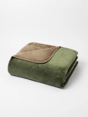 Reversible Sherpa Throw Olive 150x180