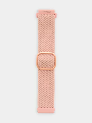 Tempo Pulse Blush Woven Nylon Stretch Strap 