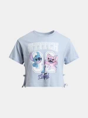 Jet Older Girls Blue Stitch And Angel Bow Top