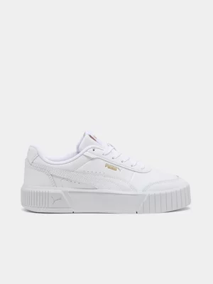 Puma Womans Carina Mia White/Gold Sneakers 