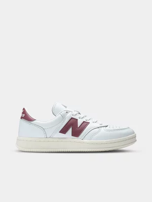 New Balance Men's T500 v1 White/Burgundy Sneaker