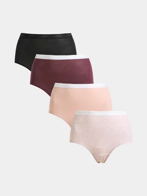 Jet Women's Pale Crushed Pebble 4 Pack Full Jockey Brief